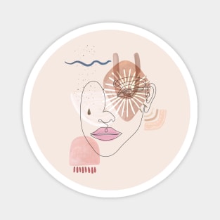 Abstract modern woman face Magnet